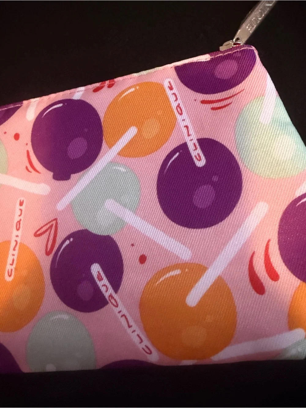 Clinique Lollipop Print Makeup Bag - Pink / Orange / Purple